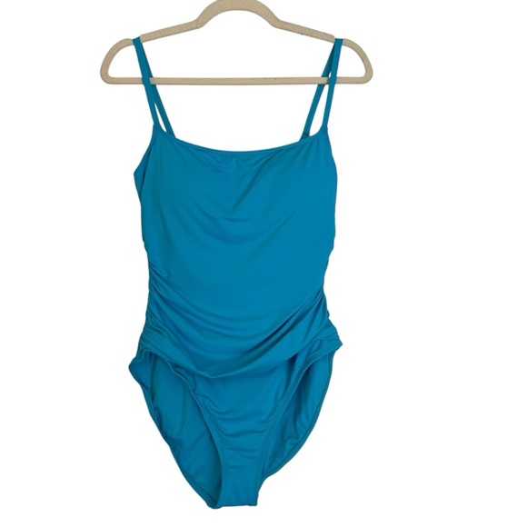 La Blanca One Piece Swimsuit Azul Blue 12 NWT Vacation Beach Coastal Travel - Picture 1 of 5